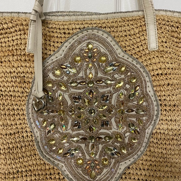 Brighton Ara Beaded Straw Tote Bag - Picture 2 of 13